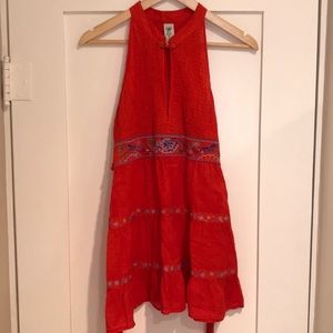 FREE PEOPLE- Embroidered Keyhole Dress